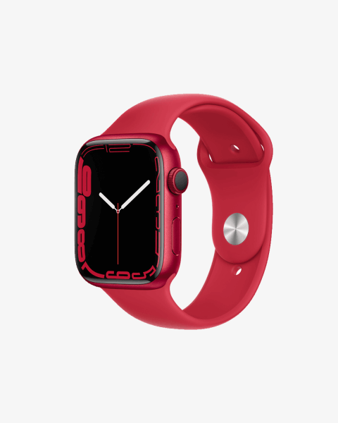 Refurbished Apple Watch Serie 7 | 45mm | Aluminium Rot | Rotes Sportarmband | GPS | WiFi + 4G
