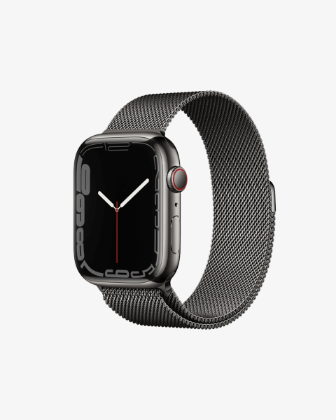 Refurbished Apple Watch Serie 7 | 45mm | Stainless Steel Graphit | Graphit Milanaiseband | GPS | WiFi + 4G