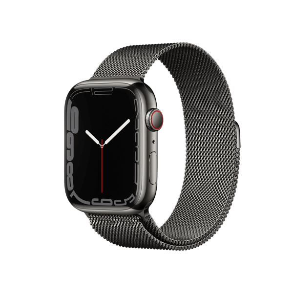 Refurbished Apple Watch Serie 7 | 45mm | Stainless Steel Graphit | Graphit Milanaiseband | GPS | WiFi + 4G