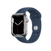 Refurbished Apple Watch Serie 7 | 45mm | Stainless Steel Silber | Abyss Blaues Sportarmband | GPS | WiFi + 4G