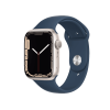 Refurbished Apple Watch Serie 7 | 45mm | Aluminium Starlight Weiß | Blaues Sportarmband | GPS | WiFi + 4G