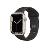 Refurbished Apple Watch Serie 7 | 45mm | Aluminium Starlight Weiß | Schwarzes Sportarmband | GPS | WiFi + 4G
