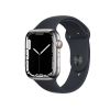 Refurbished Apple Watch Serie 7 | 45mm | Stainless Steel Silber | Mitternachtsblaues Sportarmband | GPS | WiFi + 4G
