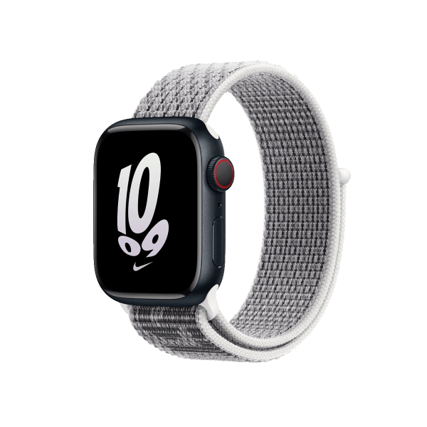 Refurbished Apple Watch Serie 8 | 41mm | Aluminium Mitternachtsblau | Nike Sport Loop Summit Weiß | GPS | WiFi