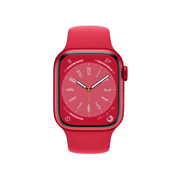 Refurbished Apple Watch Serie 8 | 41mm | Aluminium Rot | Rotes Sportarmband | GPS | WiFi