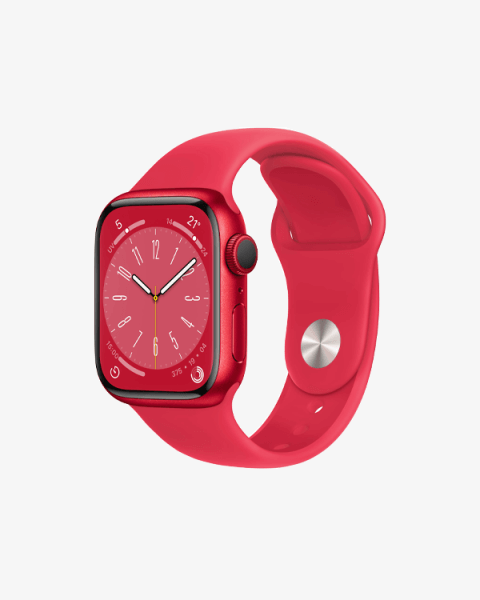 Refurbished Apple Watch Serie 8 | 41mm | Aluminium Rot | Rotes Sportarmband | GPS | WiFi