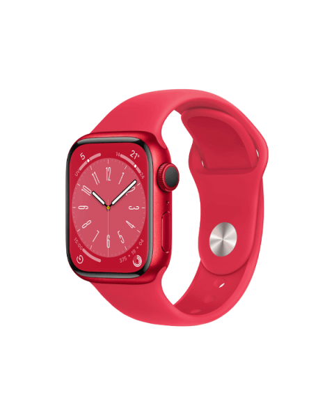 Refurbished Apple Watch Serie 8 | 41mm | Aluminium Rot | Rotes Sportarmband | GPS | WiFi