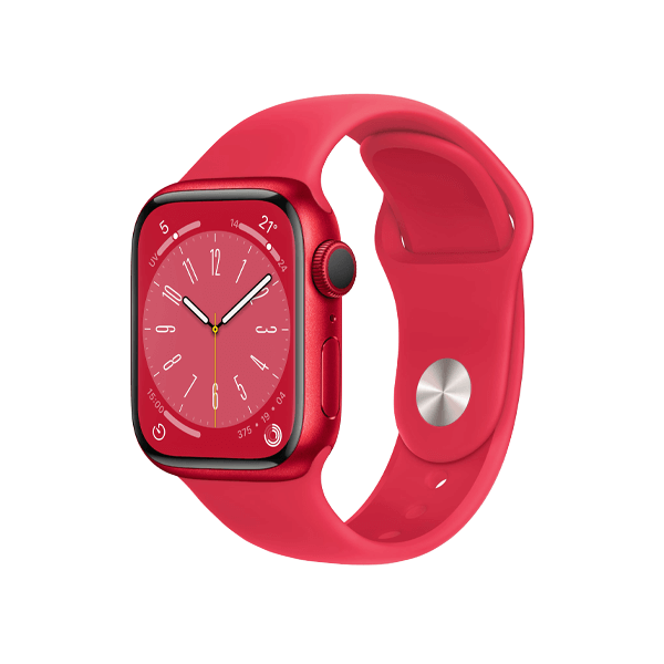 Refurbished Apple Watch Serie 8 | 41mm | Aluminium Rot | Rotes Sportarmband | GPS | WiFi