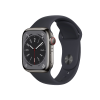 Refurbished Apple Watch Serie 8 | 41mm | Stainless Steel Graphit | Mitternachtsblaues Sportarmband | WiFi + 4G