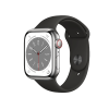 Refurbished Apple Watch Serie 8 | 41mm | Stainless Steel Silber | Schwarzes Sportarmband | GPS | WiFi + 4G
