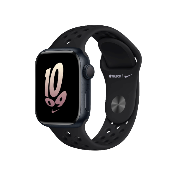 Refurbished Apple Watch Serie 8 | 41mm | Aluminium Mitternachtsblau | Nike Sport Loop Schwarz | GPS | WiFi