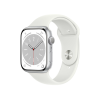 Refurbished Apple Watch Serie 8 | 45mm | Aluminium Silber | Weißes Sportarmband | GPS | WiFi