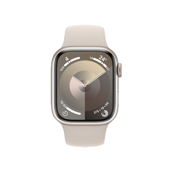 Refurbished Apple Watch Serie 9 | 41mm | Aluminium Polarstern | Polarstern Sportarmband M/L | GPS | WiFi + 4G