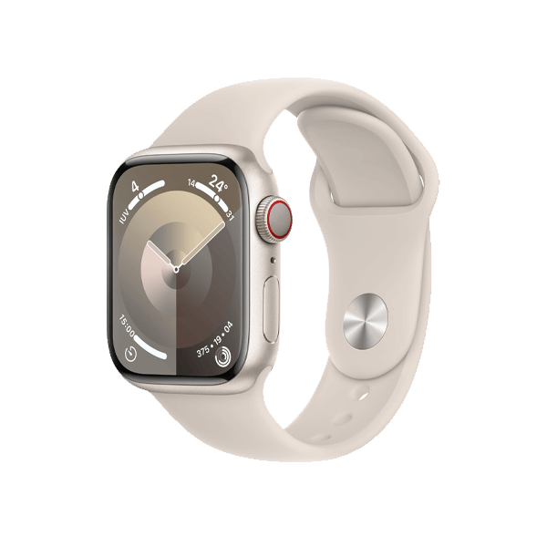 Refurbished Apple Watch Serie 9 | 41mm | Aluminium Polarstern | Polarstern Sportarmband M/L | GPS | WiFi + 4G