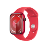 Refurbished Apple Watch Serie 9 | 45mm | Aluminium Rot | Rotes Sportarmband M/L | GPS | WiFi + 4G