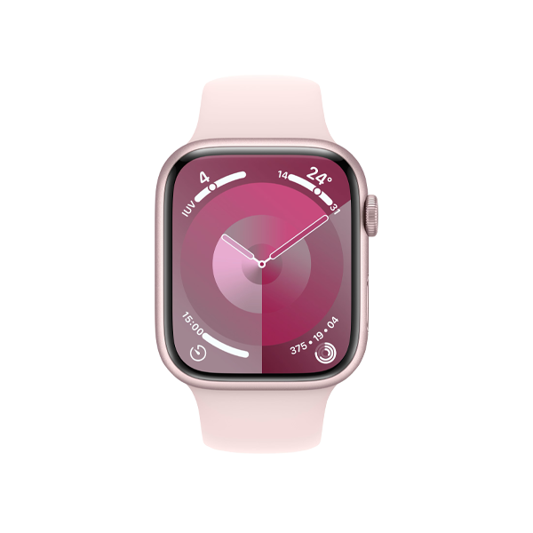 Refurbished Apple Watch Serie 9 | 45mm | Aluminium Rosa | Rosa Sportarmband S/M | GPS | WiFi