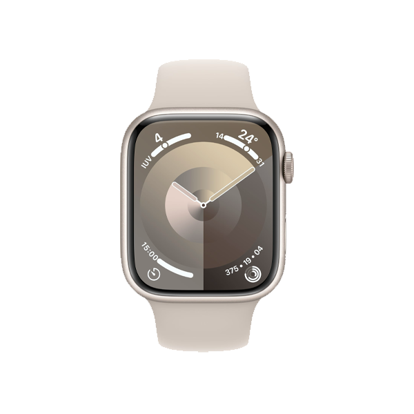 Refurbished Apple Watch Serie 9 | 45mm | Aluminium Polarstern | Polarstern Sportarmband M/L | GPS | WiFi + 4G
