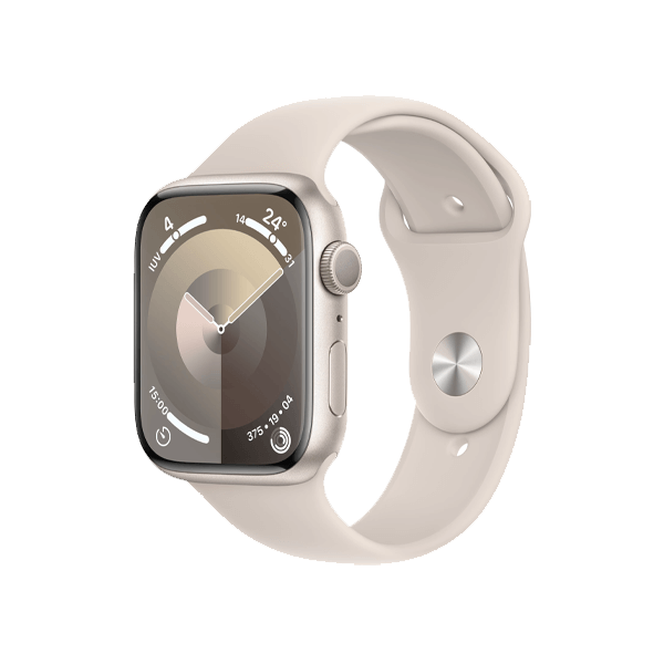 Refurbished Apple Watch Serie 9 | 45mm | Aluminium Polarstern | Polarstern Sportarmband S/M | GPS | WiFi