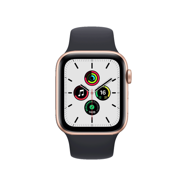 Refurbished Apple Watch Serie SE | 40mm | Aluminium Rosé Gold | Schwarzes Sportarmband | GPS | WiFi + 4G