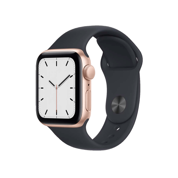 Refurbished Apple Watch Serie SE | 40mm | Aluminium Rosé Gold | Schwarzes Sportarmband | GPS | WiFi + 4G