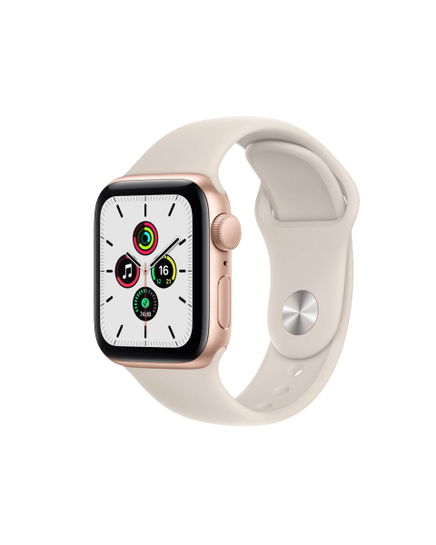 Refurbished Apple Watch Serie SE | 40mm | Aluminium Gold | Weißes Sportarmband | GPS | WiFi
