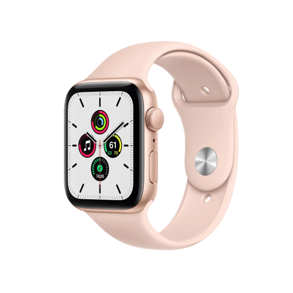 Refurbished Apple Watch Serie SE | 44mm | Aluminium Gold | Rosa Sportarmband | GPS | WiFi