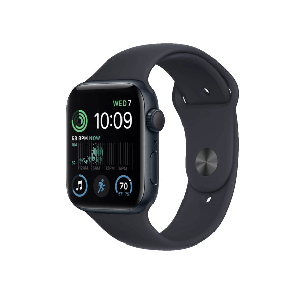 Refurbished Apple Watch Serie SE | 44mm | Aluminium Mitternachtsblau | Mitternachtsblaues Sportarmband | GPS | WiFi