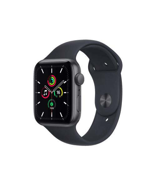 Refurbished Apple Watch Serie SE | 44mm | Aluminium Spacegrau | Mitternachtsblaues Sportarmband | GPS | WiFi