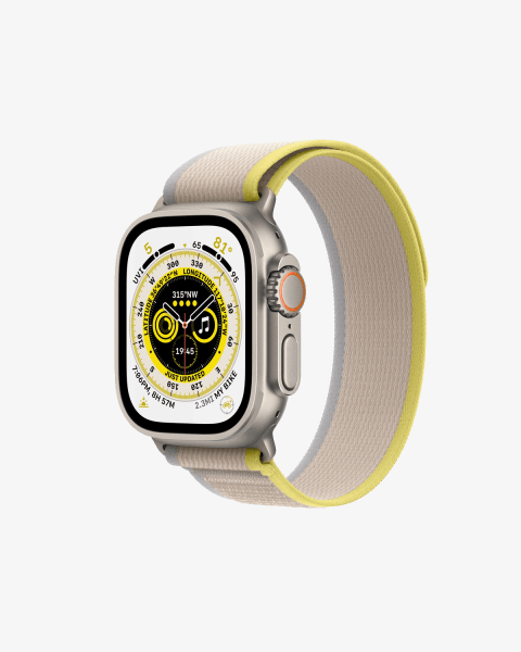 Refurbished Apple Watch Ultra | 49mm | Titanium Silber | Beige Trail Band | GPS | WiFi + 4G