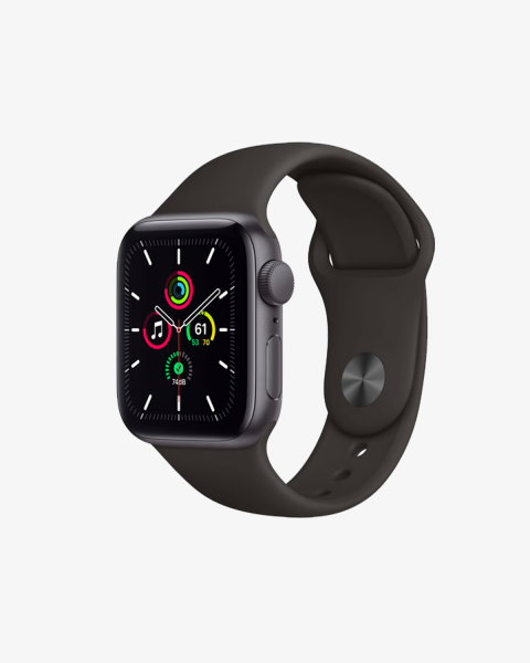 Refurbished Apple Watch Serie SE | 40mm | Aluminium Spacegrau | Schwarzes Sportarmband | GPS | WiFi + 4G