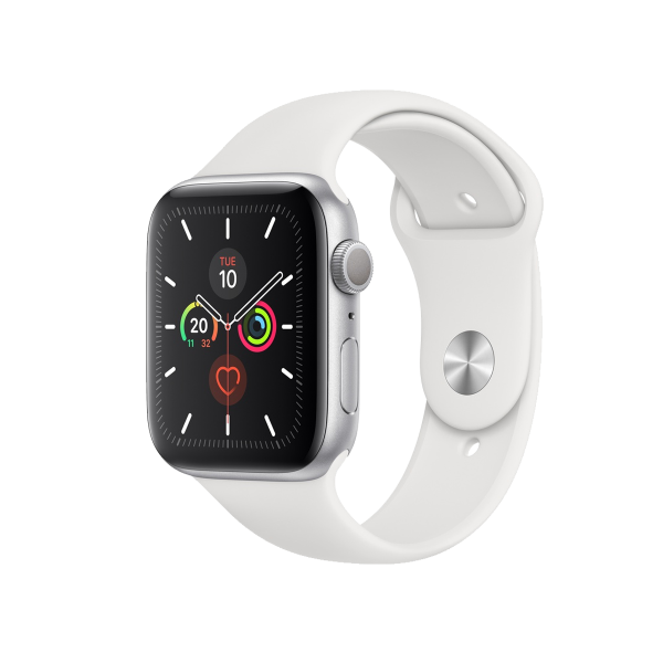 Refurbished Apple Watch Serie 5 | 40mm | Aluminium Silber | Weißes Sportarmband | GPS | WiFi