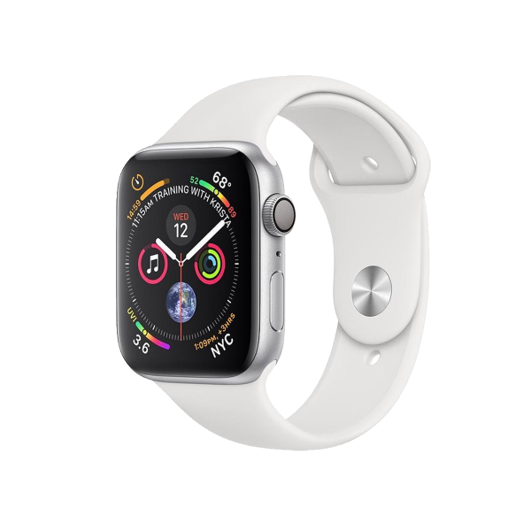 Refurbished Apple Watch Serie 4 | 40mm | Aluminium Silber | Weißes Sportarmband | GPS | WiFi