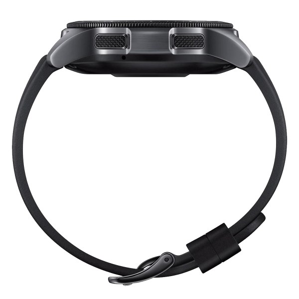 Galaxy Watch | 42 | Edelstahlgehäuse schwarz | Schwarzes Lederband | GPS | WLAN + 4G