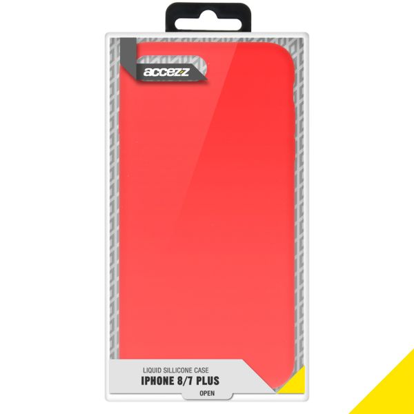 Liquid Silikoncase Schwarz für das iPhone 8 Plus / 7 Plus - Rot