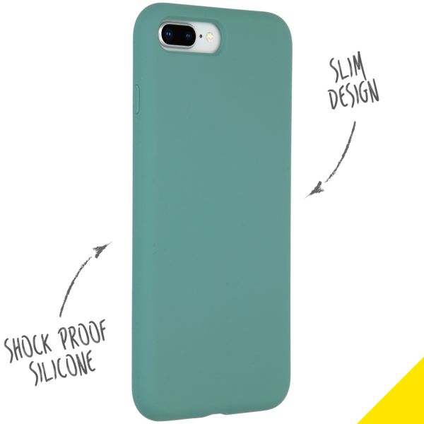 Liquid Silikoncase Schwarz für das iPhone 8 Plus / 7 Plus - Dunkelgrün