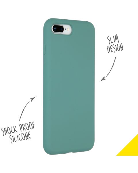 Liquid Silikoncase Schwarz für das iPhone 8 Plus / 7 Plus - Dunkelgrün