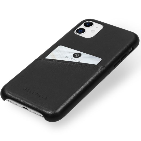 Vayu Vegan Lederen Backcover iPhone 11 - Zwart - Zwart / Black