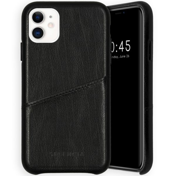 Vayu Vegan Lederen Backcover iPhone 11 - Zwart - Zwart / Black