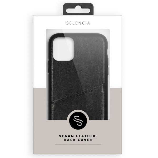 Vayu Vegan Lederen Backcover iPhone 11 - Zwart - Zwart / Black