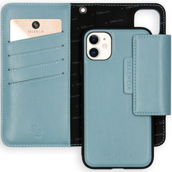 2-in-1 Uitneembare Vegan Lederen Bookcase iPhone 11 - Blauw - Blauw / Blue