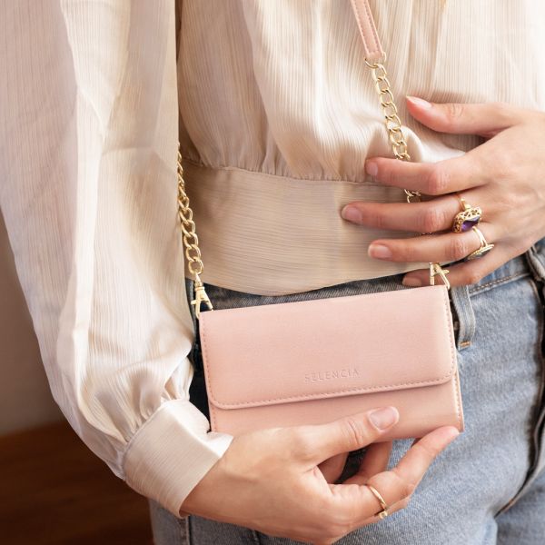 Eny Uitneembare Vegan Lederen Clutch iPhone 11 - Roze - Roze / Pink
