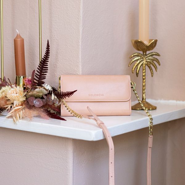 Eny Uitneembare Vegan Lederen Clutch iPhone 11 - Roze - Roze / Pink