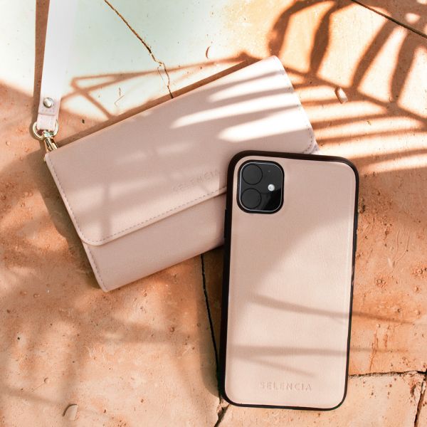 Eny Uitneembare Vegan Lederen Clutch iPhone 11 - Roze - Roze / Pink