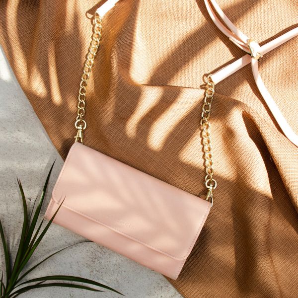 Eny Uitneembare Vegan Lederen Clutch iPhone 11 - Roze - Roze / Pink
