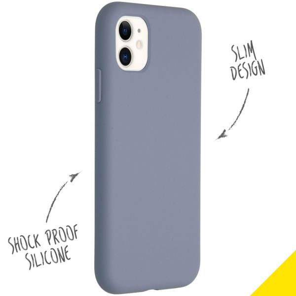 Liquid Silikoncase für das iPhone 11 - Lavender Gray
