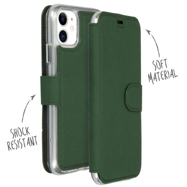 Xtreme Wallet Booktype iPhone 11 - Donkergroen - Donkergroen / Dark Green