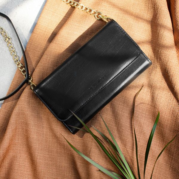 Selencia Eny Uitneembare Vegan Lederen Clutch iPhone 11 Pro - Zwart / Schwarz / Black