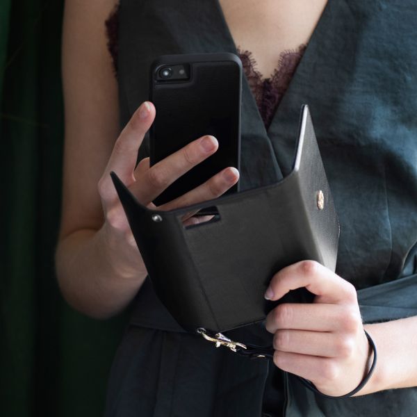 Selencia Eny Uitneembare Vegan Lederen Clutch iPhone 11 Pro - Zwart / Schwarz / Black