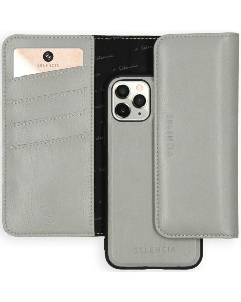 Selencia Eny Uitneembare Vegan Lederen Clutch iPhone 11 Pro - Grijs / Grau   / Gray