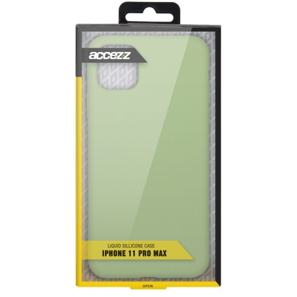 Accezz Liquid Silicone Backcover iPhone 11 Pro Max - Groen / Grün  / Green